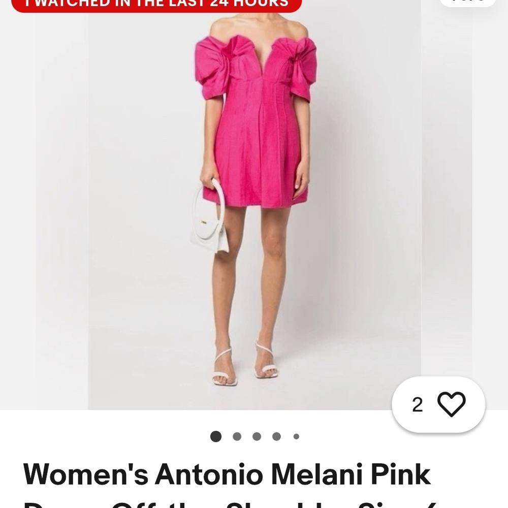 ANTONIO MELANI Pink Puff Sleeve Mini Dress
